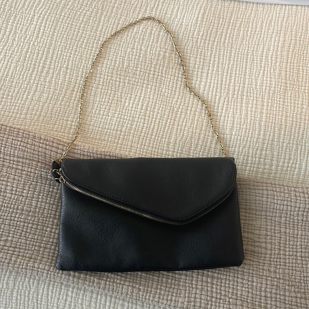 Black Leather Clutch